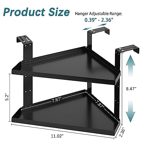 Olpchee Office Cubicle Shelf Cubicle Storage Organizer Cubicle Accessories Height Adjustable Cubicle Corner Shelf with Adjustable Hooks - Image 3