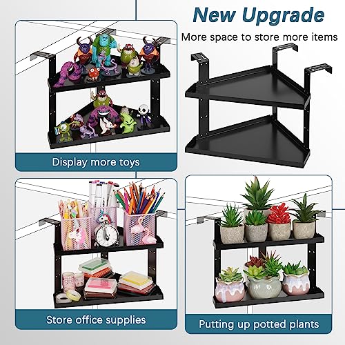 Olpchee Office Cubicle Shelf Cubicle Storage Organizer Cubicle Accessories Height Adjustable Cubicle Corner Shelf with Adjustable Hooks - Image 4