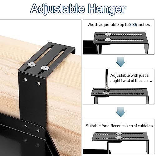 Olpchee Office Cubicle Shelf Cubicle Storage Organizer Cubicle Accessories Height Adjustable Cubicle Corner Shelf with Adjustable Hooks - Image 5