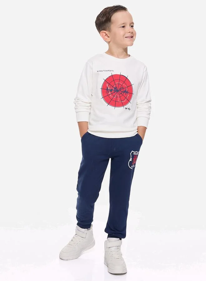 victor and jane Graphic Print Regular Fit Sweatshirt & Joggers Set by Styli