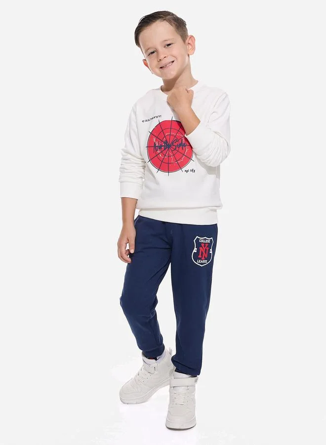 victor and jane Graphic Print Regular Fit Sweatshirt & Joggers Set by Styli