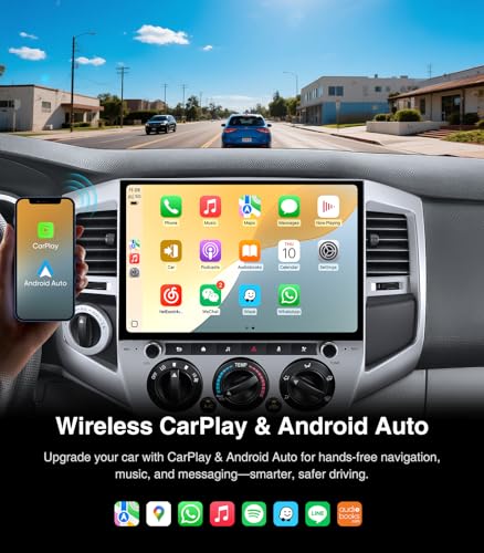 AINAVI Car Stereo Dash Kit Replacement for Toyota Tacoma Radio Upgrade 2005-2015,QLED Touch Screen Head Unit w/Wired Wireless CarPlay Andriod Auto GPS Navigation 5GWiFi FM/AM (12.5" 6+128G) - Image 4