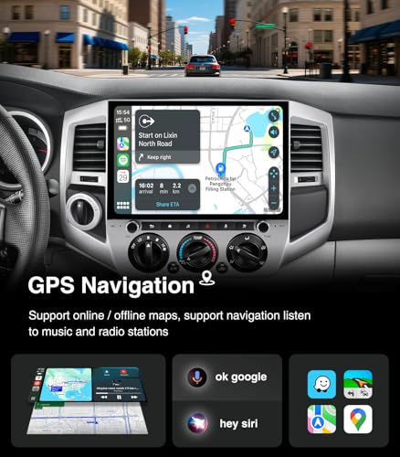 AINAVI Car Stereo Dash Kit Replacement for Toyota Tacoma Radio Upgrade 2005-2015,QLED Touch Screen Head Unit w/Wired Wireless CarPlay Andriod Auto GPS Navigation 5GWiFi FM/AM (12.5" 6+128G) - Image 3