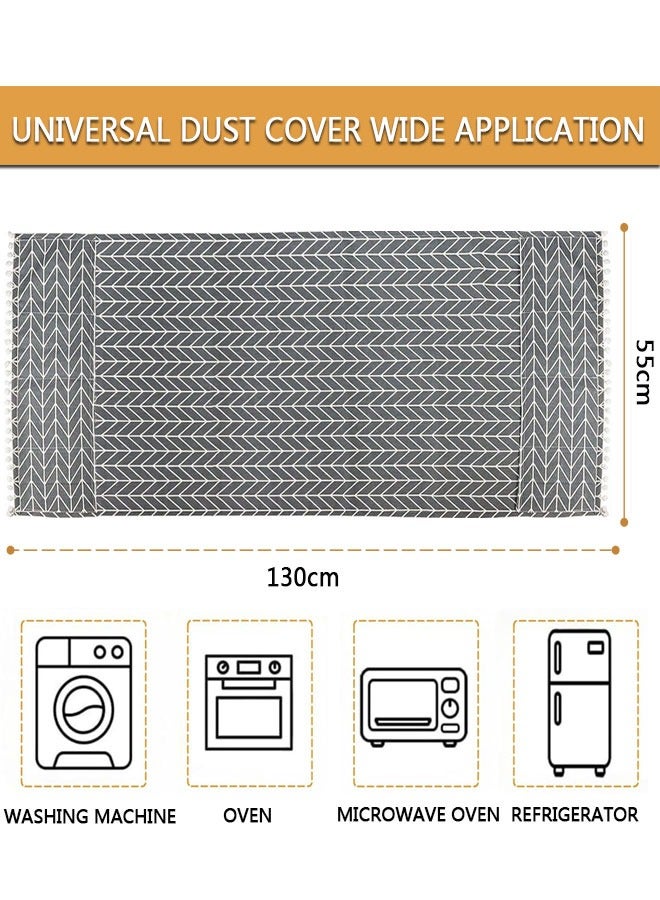 GUSGU أعلى غطاء غسالة ومجفف ، وغطاء غسالة القطن والقنب مع 6 أكياس التخزين ، والغبار والغبار والغبار والغبار والغسالة غطاء مجفف ، وغطاء غسالة الأعلى حامي 55x130cm - Image 2