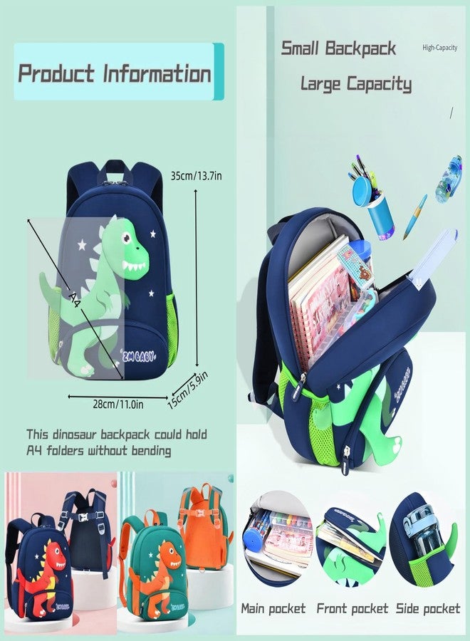 Bansusu Dinosaur Anti-lost Kids Backpack for Kindergarten Preschool Boys Girls with Safety Leash, B-blue+green, Daypack Backpacks - Image 3