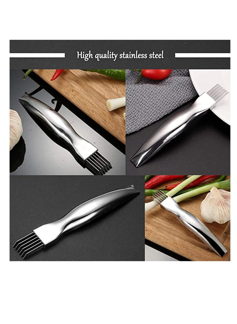 SYOSI 2 Pack Shred Silk The Knife Stainless Steel Vegetable Chopper Onion Garlic Cutter Food Kitchen Speedy Chopper - Image 3