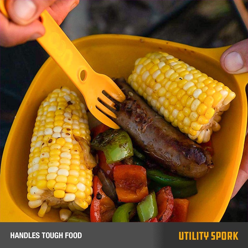 UCO Utility Spork 3-in-1 Combo Spoon-Fork-Knife Utensil, 2-Pack, Gold/Sky Blue - Image 4