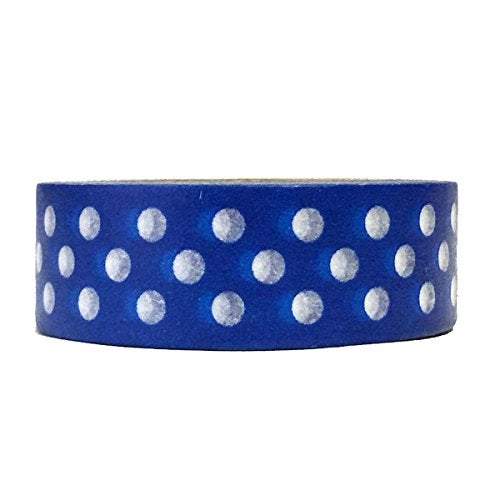 allydrew Decorative Washi Masking Tape, Royal Blue Dots - Image 1