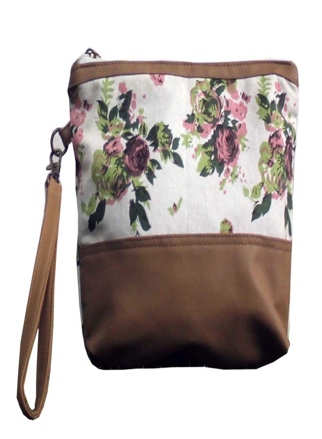 Dekor World Green Rose Cotton Printed Multi Utility Pouch (Pack of 1 Piece) - Image 1