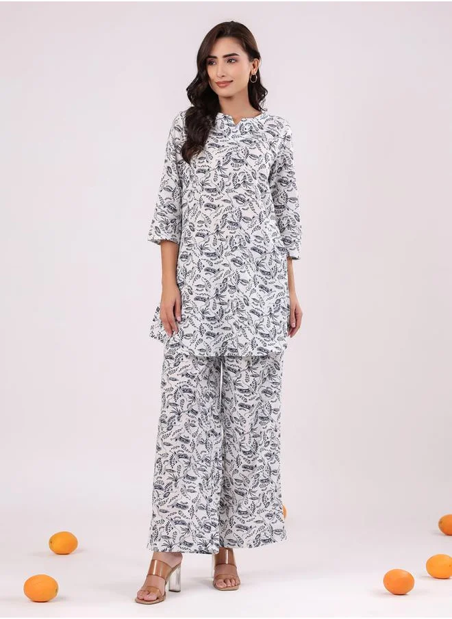 sanskrutihomes All Over Print Longline Top & Pants Co-Ords by Styli
