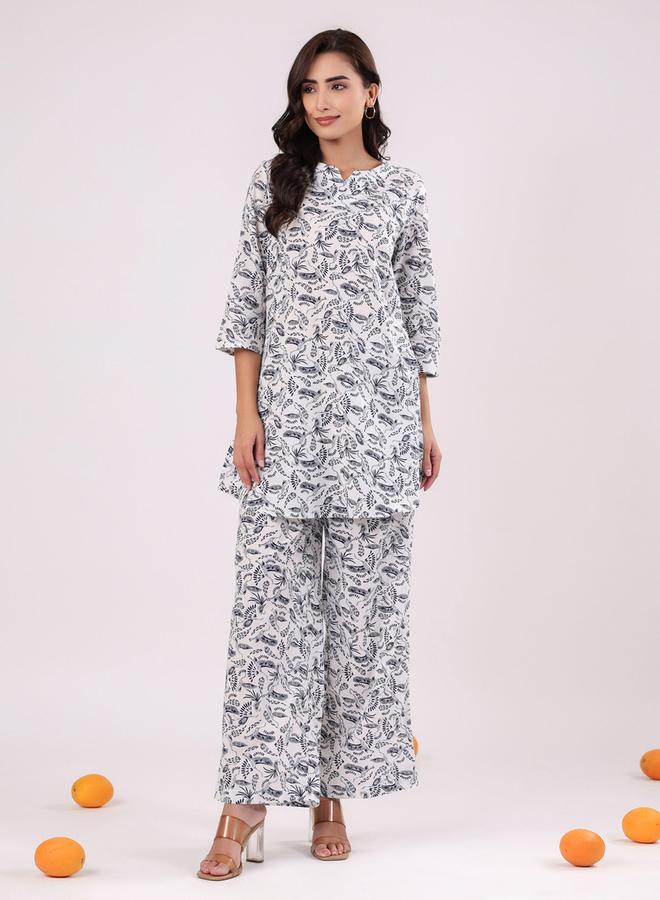 sanskrutihomes sanskrutihomes All Over Print Longline Top and Pants Co-Ords  - Image 1