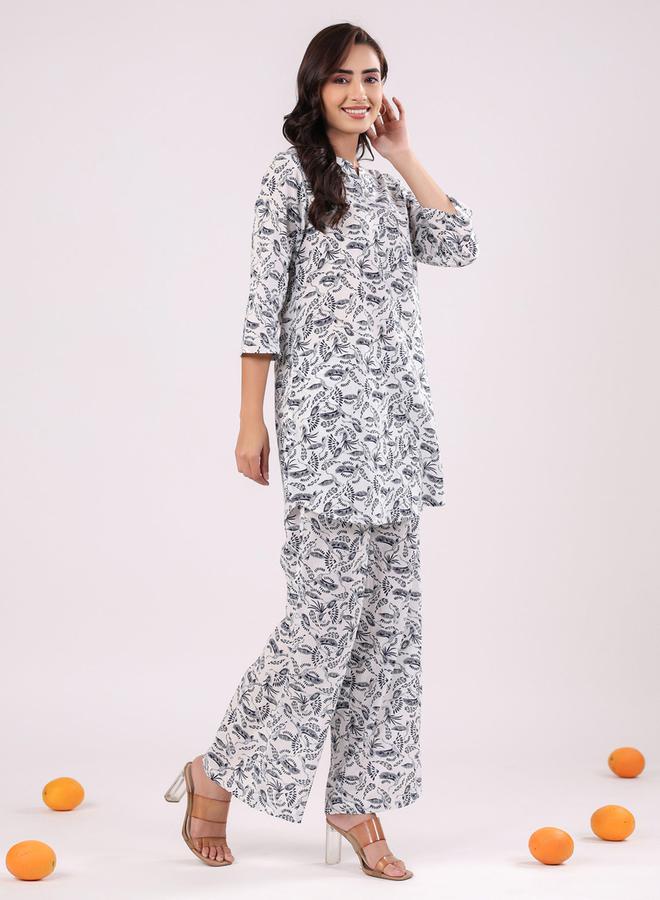 sanskrutihomes sanskrutihomes All Over Print Longline Top and Pants Co-Ords  - Image 2
