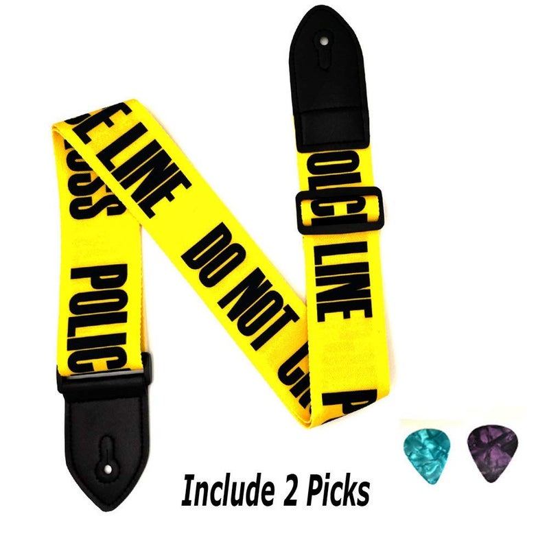 MUSTANG GUITAR STRAP POLICE LINE STYLE - Image 3
