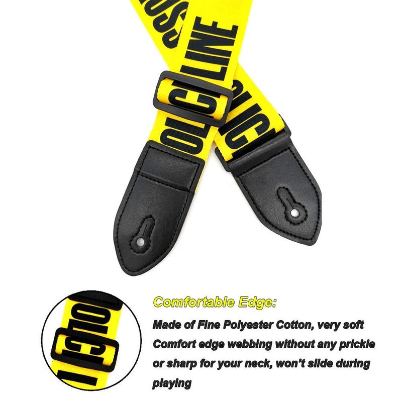 MUSTANG GUITAR STRAP POLICE LINE STYLE - Image 2