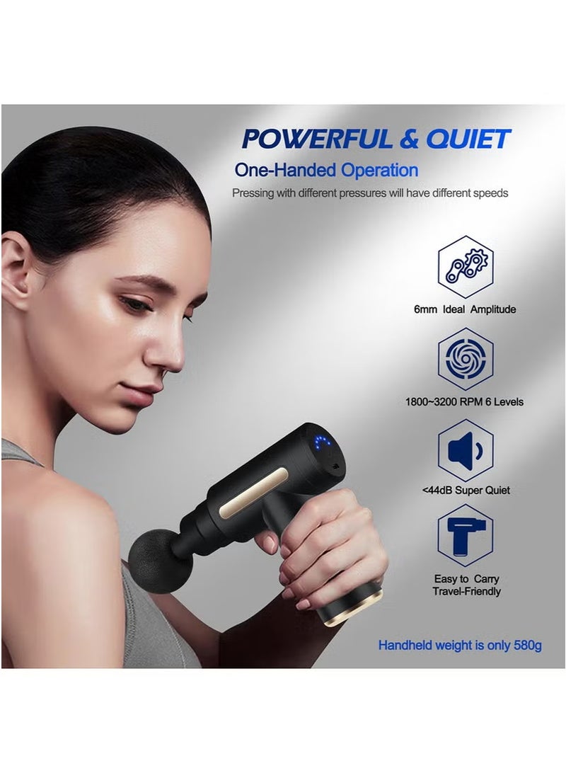 shAyzee Mini Massage Gun Percussion Deep Tissue Muscle Massager with 6 Speeds Quiet & Portable Handheld Electric Device for Back Neck & Body Pain Relief - Image 5