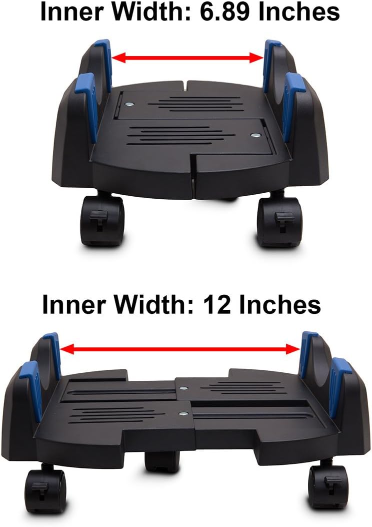 Syba I/O CREST Plastic Computer Floor Stand for ATX Case with Adjustable Width from 6.9" to 12" with Locking Caster Wheels - Image 5