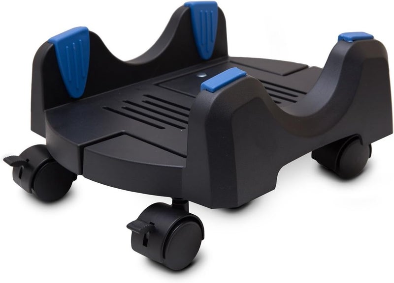 Syba I/O CREST Plastic Computer Floor Stand for ATX Case with Adjustable Width from 6.9" to 12" with Locking Caster Wheels - Image 1