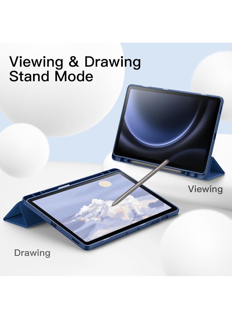 Rock Pow - Case for Samsung Galaxy Tab S10 Plus 2024/ S9 Plus/ S9 FE Plus 5G 12.4 Inch 2023 with S Pen Holder Soft TPU Tri-Fold Stand 12.4 inch Cover Case,Support S Pen Charging Auto Wake/Sleep - Image 1