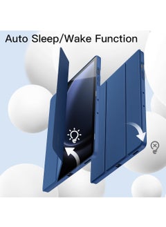 Rock Pow Case for Samsung Galaxy Tab S10 Plus 2024/ S9 Plus/ S9 FE Plus 5G 12.4 Inch 2023 with S Pen Holder Soft TPU Tri-Fold Stand 12.4 inch Cover Case,Support S Pen Charging Auto Wake/Sleep  - Image 5