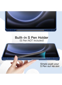 Rock Pow Case for Samsung Galaxy Tab S10 Plus 2024/ S9 Plus/ S9 FE Plus 5G 12.4 Inch 2023 with S Pen Holder Soft TPU Tri-Fold Stand 12.4 inch Cover Case,Support S Pen Charging Auto Wake/Sleep  - Image 3
