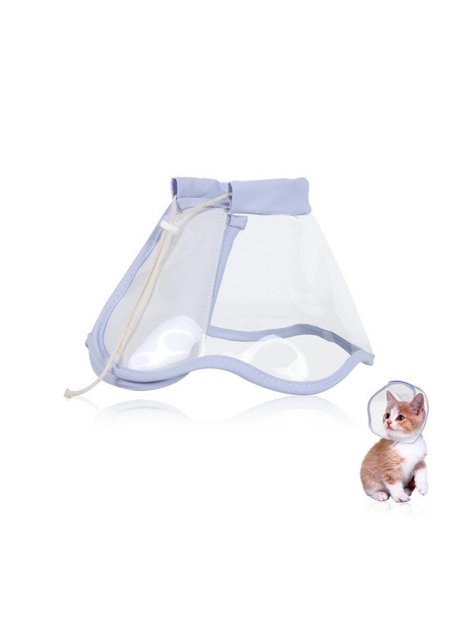 Andiker Cat Cone Collar, Folding Adjustable Cat Recovery Collar with Drawstrings Lightweight Transparent Elizabeth Collar for Dogs and Cats Kittens to Stop Licking and Scratching (Purple, S) - Image 1