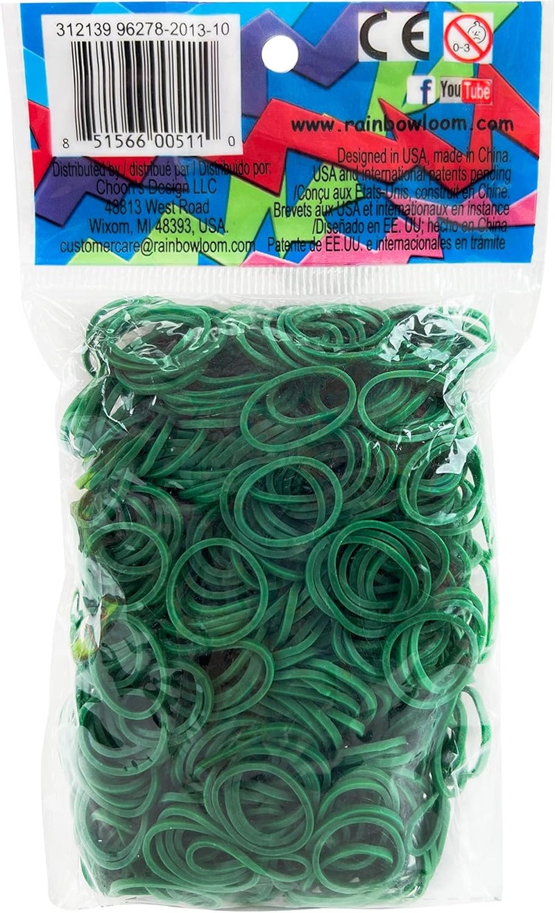 راينبو لووم حلقات مطاطية قوس قزح® باللون الأخضر الداكن مع 24 مشبك C (عدد 600) - Image 1