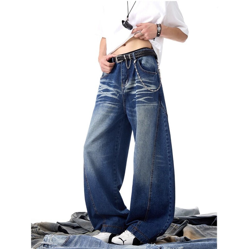 Unisex Classic Denim Jeans Loose Fit Daily Outdoor Wear - Image 4