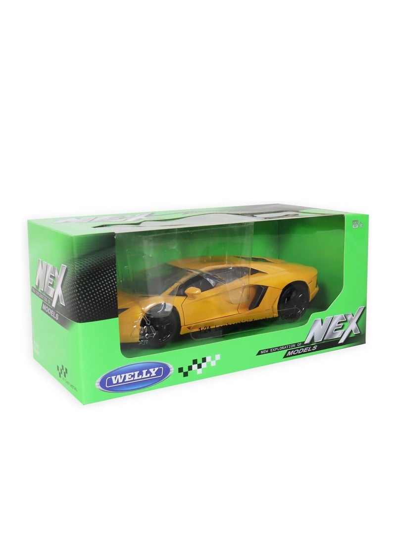 Welly Welly Nex Die-Cast Metal Model Car - 1:24 - Lamborghini Aventador Coupe - No:24033W  - Image 1