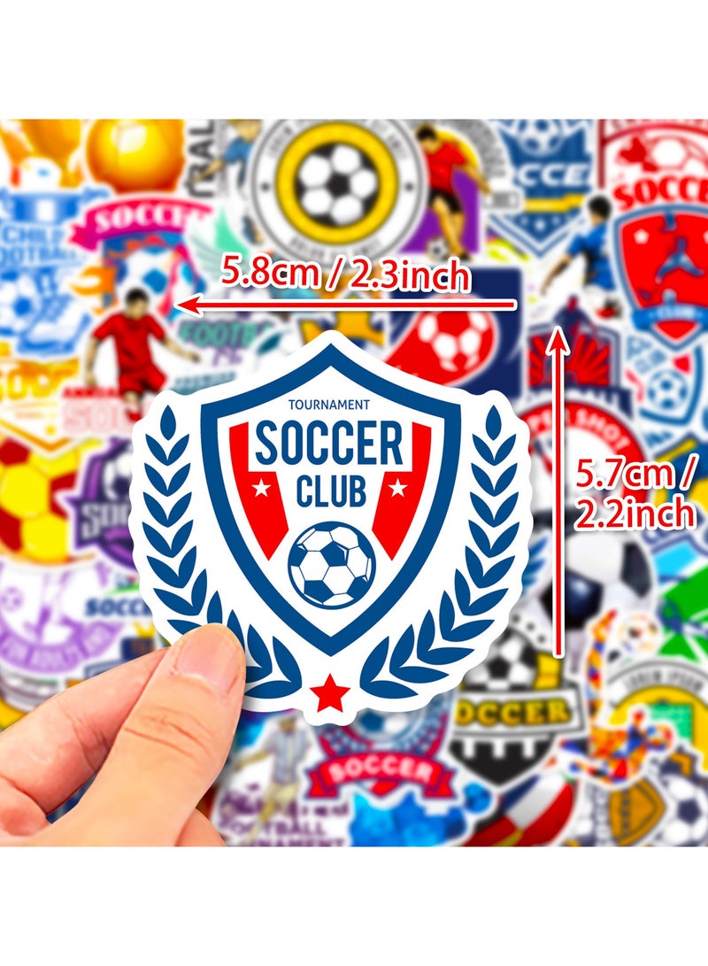 50PCS Soccer Stickers Football Stickers Water Bottle Stickers World Cup Football Stickers Laptop Sticker Vinyl Waterproof Stickers Wardrobe Car Skateboard Phone Luggage Guitar DIY Decal for Kids - Image 4
