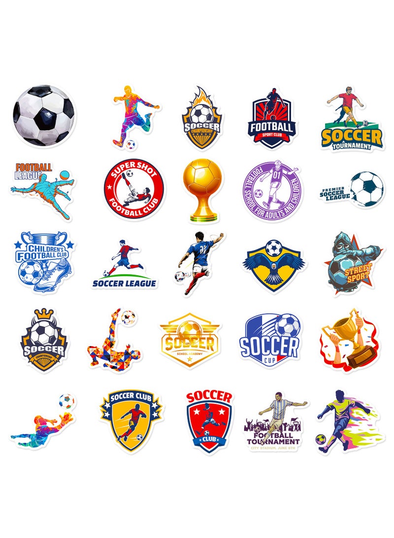 50PCS Soccer Stickers Football Stickers Water Bottle Stickers World Cup Football Stickers Laptop Sticker Vinyl Waterproof Stickers Wardrobe Car Skateboard Phone Luggage Guitar DIY Decal for Kids - Image 3