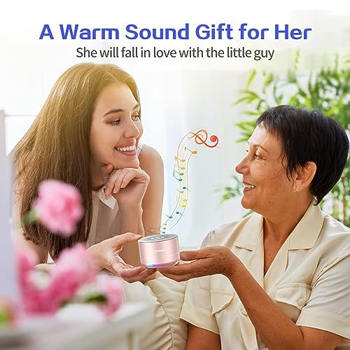 LENRUE A2 Portable Wireless Bluetooth Speaker with Lights and Lanyard,5W Mini Small Metal Speakers Bluetooth 5.0/Aux-in for iPhone Android Home Outdoor, Gifts for Women/Girls - Image 4