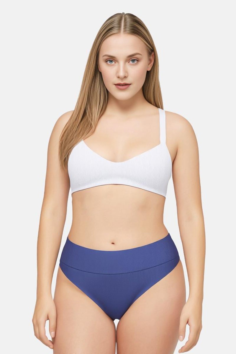 Aerie Women Metallic Print Pull On Panty, Teal Blue  - Image 1
