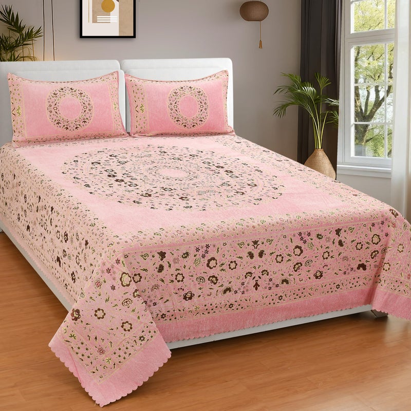 jayvaam Luxury Velvet Bedsheet – King Size Luxury Bed Sheet – Ultra Soft, Cozy & Warm Bedding for Bedroom – Hypoallergenic & Elegant Velvet Texture (Black Berry 01 Pink, Velvet Bedsheet) - Image 5