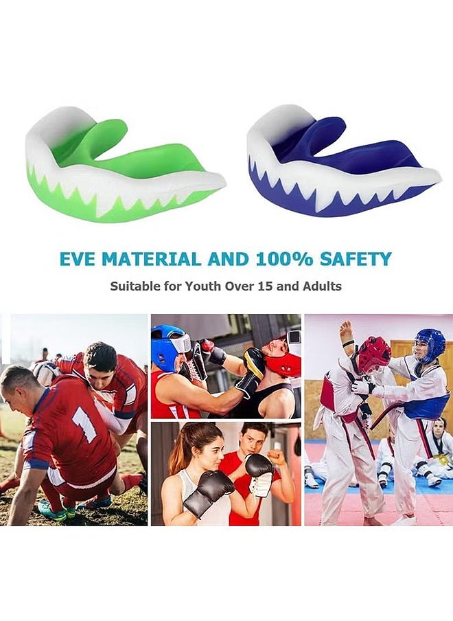 Depend Mouth Guard, 2PCS Adults And Youth Mouth Guards Sports Mouthguard, Professional Mouthpieces Braces EVA Double Colored For Boxing MMA Rugby Football Basketball Muay Judo Karate  - Image 2