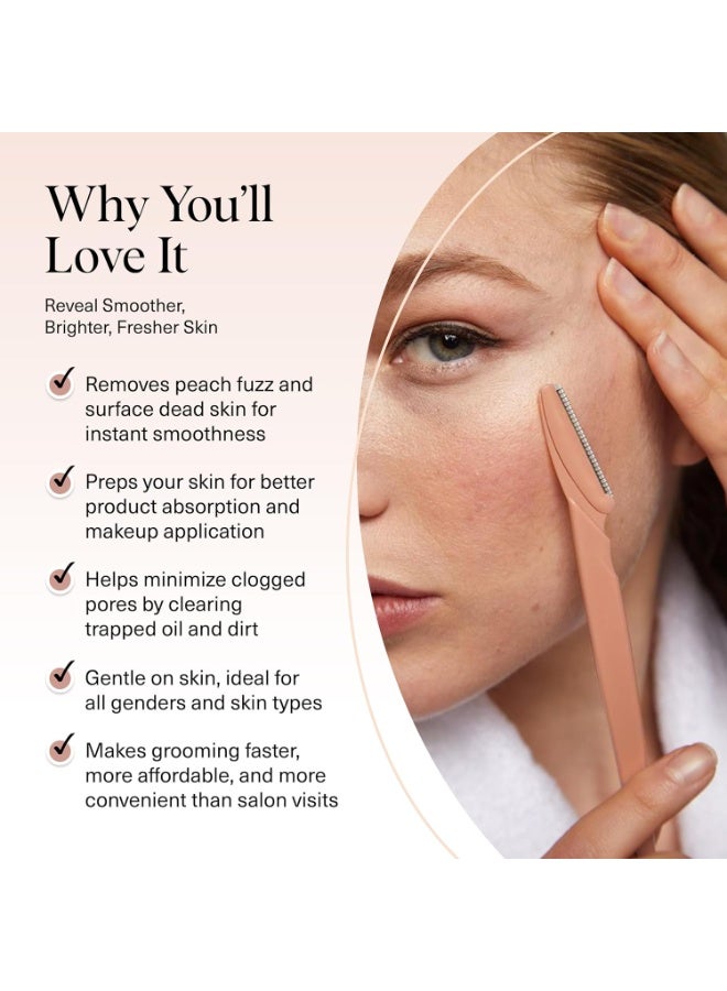 Kitsch Dermaplaning Tool - Face Razors for Women and Men, Eyebrow Trimmer and Face Shaver, Facial Hair Removal, Facial Razors for Women and Men, Dermaplane Razor, Valentines Gift - 12pc, Terracotta - Image 3