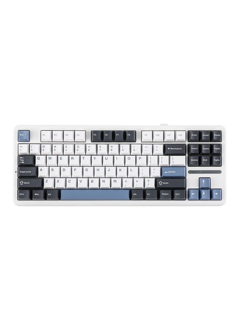 AULA - F87 Pro Wireless Gasket Mechanical Keyboard, 87 Keys Compact TKL 3 Modes (Bluetooth /2.4GHz Wireless/Tpye-C) Gaming Keyboard Graywood Switch - Image 1