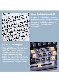 AULA F87 Pro Wireless Gasket Mechanical Keyboard, 87 Keys Compact TKL 3 Modes (Bluetooth /2.4GHz Wireless/Tpye-C) Gaming Keyboard Graywood Switch  - Image 4
