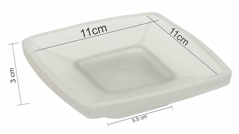 PEFKO PFK043 Table Deck Mounted Frosted Glass Soap Dish/Soap Case/Soap Holder for Bathroom/Washbasin/Kitchen (Square [ Combo Pack of- 2 ]) - Image 4