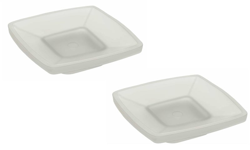 PEFKO PFK043 Table Deck Mounted Frosted Glass Soap Dish/Soap Case/Soap Holder for Bathroom/Washbasin/Kitchen (Square [ Combo Pack of- 2 ]) - Image 1