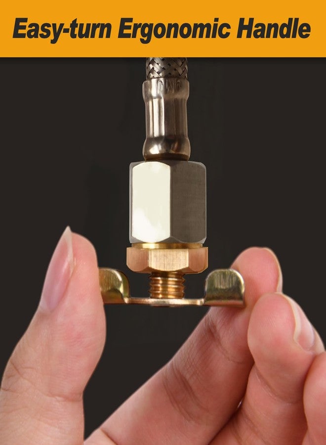 صمام تصريف ضاغط الهواء LEONTOOL مقاس 1/4 بوصة، قطعتان من وصلة خرطوم الهواء NPT مقاس 1/4 بوصة مع مقبض صامولة مجنحة، خزان ضاغط محمول، محبس تصريف خزان الهواء، محول خط المياه، صمامات بيتكوك لتحسين المنزل - Image 5