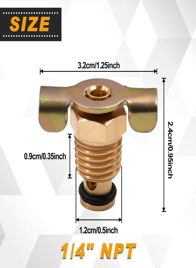 صمام تصريف ضاغط الهواء LEONTOOL مقاس 1/4 بوصة، قطعتان من وصلة خرطوم الهواء NPT مقاس 1/4 بوصة مع مقبض صامولة مجنحة، خزان ضاغط محمول، محبس تصريف خزان الهواء، محول خط المياه، صمامات بيتكوك لتحسين المنزل - Image 2