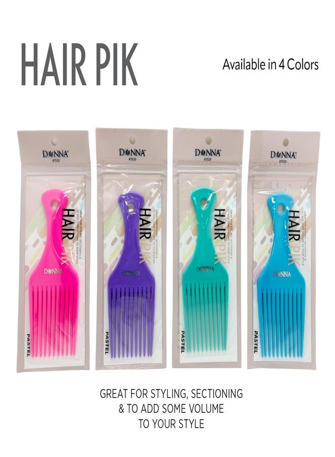 دونا مشط دونا ذو الصفين للشعر الأفريقي - مشط واسع الأسنان بلون أزرق مخضر فاتح للشعر الطبيعي والمجعد والمتشابك - يرفع الجذور، ويمنح كثافة ونفشة - أطراف مستديرة، مقبض معقوف، لون أزرق - Image 3