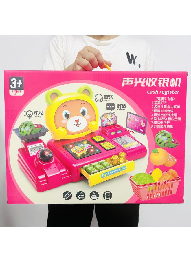 null - Children's Supermarket Cash Register Toy With Light Music Can Simulate Credit Card Scanning Convenience Store Cash Register Play House-Color:Sound And Light Cash Register (random Color) M3312 - Image 1