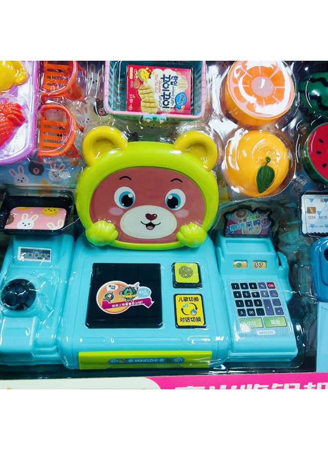 null - Children's Supermarket Cash Register Toy With Light Music Can Simulate Credit Card Scanning Convenience Store Cash Register Play House-Color:Sound And Light Cash Register (random Color) M3312 - Image 1