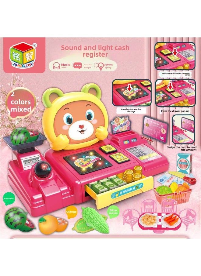 null - Children's Supermarket Cash Register Toy With Light Music Can Simulate Credit Card Scanning Convenience Store Cash Register Play House-Color:Sound And Light Cash Register (random Color) M3312 - Image 1