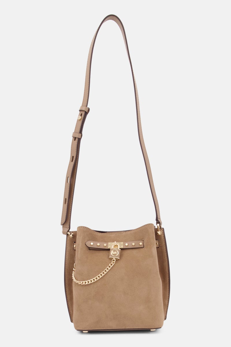 Michael Kors Women Brand Logo Cross Body Bag 25 H x 20 L x 13 W cm, Tan - Image 1