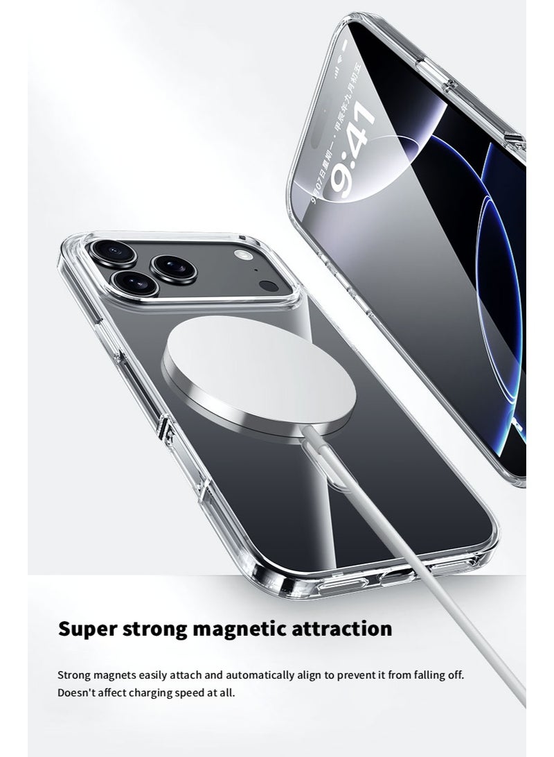 【Transparent 】MagSafe iPhone 17 Pro 6.3-Inch Case, 【No Yellowing】【Reinforced Corners】 Wireless Charging Shockproof Bumper Protective Phone Case - Image 2