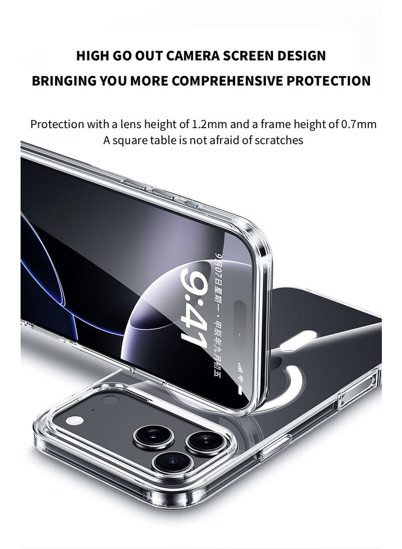 【Transparent 】MagSafe iPhone 17 Pro 6.3-Inch Case, 【No Yellowing】【Reinforced Corners】 Wireless Charging Shockproof Bumper Protective Phone Case - Image 5