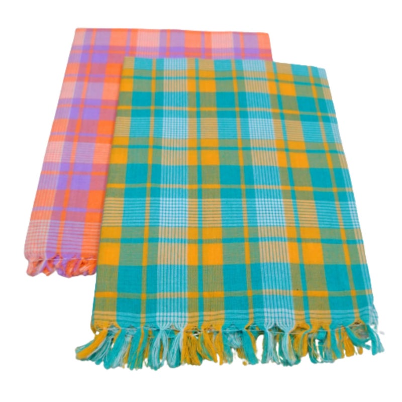 TRUEVELLI 100% Cotton Bath Towel 400 GSM (Size: 36x 72 Inch) (Pack of 2 Piece Multi-Colour - Image 1