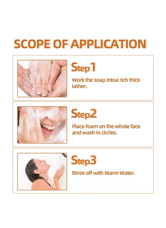 West&Month Turmeric Face Soap, Moisturizing Turmeric Soap For Face And Body, Shrink Pores Reduces Acne ,Soft And Smoother Skin Reduce Pigmentation, Multiple Parts Can Be Used 100g  - Image 5